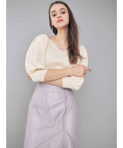 MERCURYDUO（マーキュリーデュオ）の「3WAYパワショルリブニットカーディガン（カーディガン/ボレロ・レディース・アイボリー/ピンク/ブルー/ダークブラウン・FREE）」の13枚目の写真