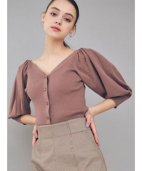 MERCURYDUO（マーキュリーデュオ）の「3WAYパワショルリブニットカーディガン（カーディガン/ボレロ・レディース・アイボリー/ピンク/ブルー/ダークブラウン・FREE）」の20枚目の写真