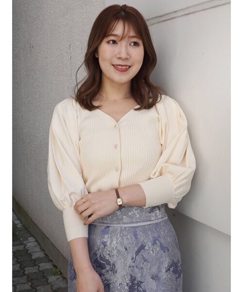 MERCURYDUO（マーキュリーデュオ）の「3WAYパワショルリブニットカーディガン（カーディガン/ボレロ・レディース・アイボリー/ピンク/ブルー/ダークブラウン・FREE）」の21枚目の写真