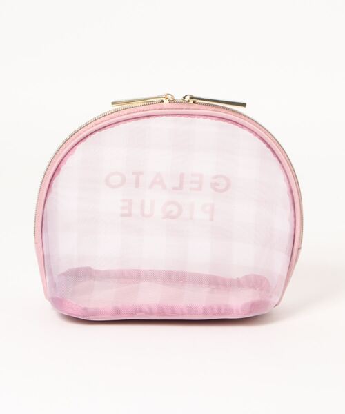 gelato pique（ジェラートピケ）の「ギンガムメッシュ半月ポーチ