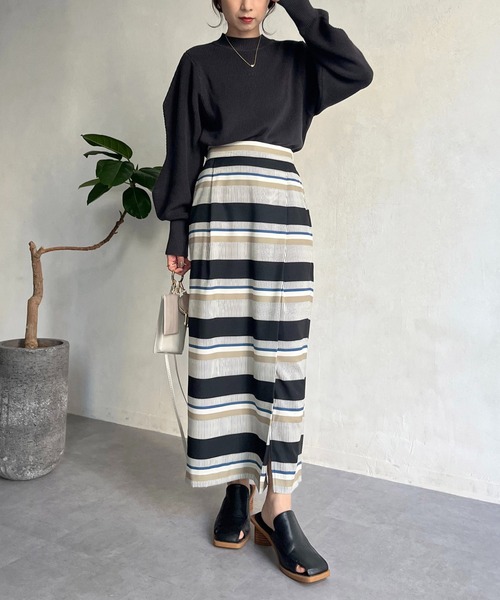 CAPRICIEUX LE'MAGE（カプリシューレマージュ）の「ビーンズスリーブプルオーバー（ニット/セーター・レディース・チャコールグレー/グレイッシュベージュ/イエロー/ピンク・FREE）」の13枚目の写真