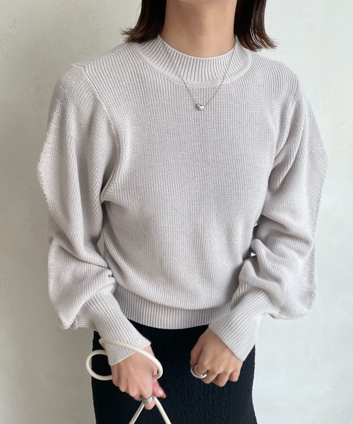 CAPRICIEUX LE'MAGE（カプリシューレマージュ）の「ビーンズスリーブプルオーバー（ニット/セーター・レディース・チャコールグレー/グレイッシュベージュ/イエロー/ピンク・FREE）」の17枚目の写真