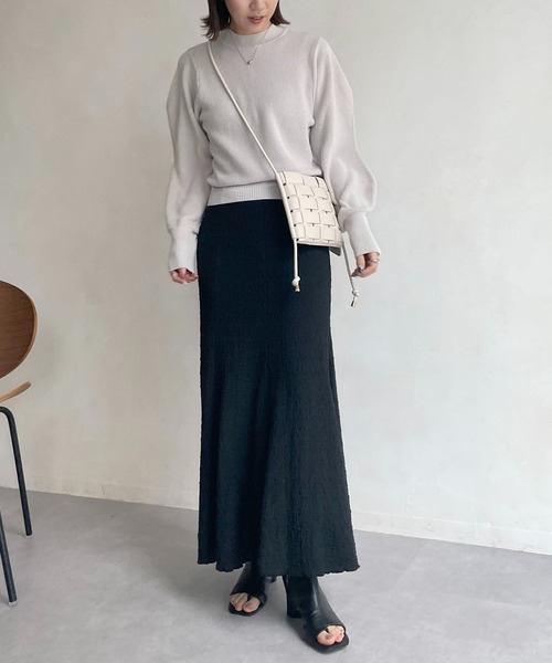 CAPRICIEUX LE'MAGE（カプリシューレマージュ）の「ビーンズスリーブプルオーバー（ニット/セーター・レディース・チャコールグレー/グレイッシュベージュ/イエロー/ピンク・FREE）」の18枚目の写真