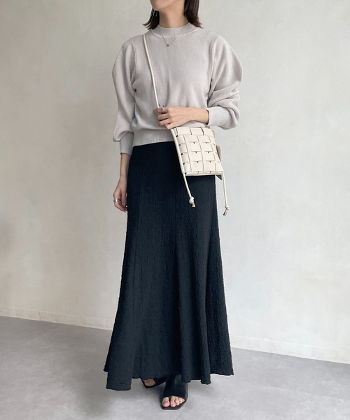 CAPRICIEUX LE'MAGE（カプリシューレマージュ）の「ビーンズスリーブプルオーバー（ニット/セーター・レディース・チャコールグレー/グレイッシュベージュ/イエロー/ピンク・FREE）」の21枚目の写真