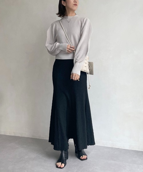 CAPRICIEUX LE'MAGE（カプリシューレマージュ）の「ビーンズスリーブプルオーバー（ニット/セーター・レディース・チャコールグレー/グレイッシュベージュ/イエロー/ピンク・FREE）」の22枚目の写真