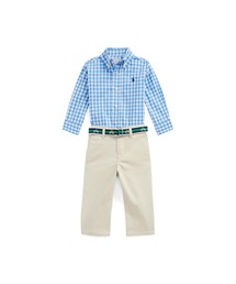 POLO RALPH LAUREN CHILDRENSWEAR（ポロ ラルフ ローレン チルドレンズウェア）の「ポプリン シャツ & ストレッチ チノ パンツ セット（ベビーギフト・キッズ）」