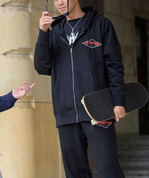 Thrasher スラッシャー フルジップパーカー トップス フルジップパーカー パーカー Thrasher スラッシャー のファッション ビッグシルエット パーカー 大きいサイズ オーバーサイズ プレセール
