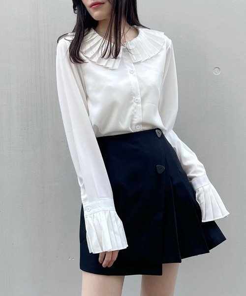 titty&Co. PETIT(ティティアンドコープティ)の「【titty&Co.PETIT】プリーツカラーブラウス(シャツ/ブラウス・レディース・ホワイト・FREE)」の3枚目の写真