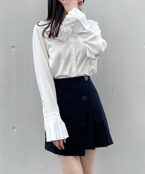 titty&Co. PETIT(ティティアンドコープティ)の「【titty&Co.PETIT】プリーツカラーブラウス(シャツ/ブラウス・レディース・ホワイト・FREE)」の4枚目の写真