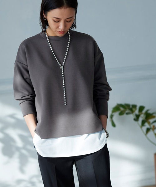 RASW（ラス）の「[RASW]ダンボールニットプルオーバー（スウェット・レディース・オフホワイト/チャコール/ネイビー・M/L）」の4枚目の写真