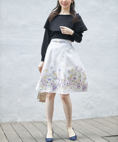tocco closet（トッコ　クローゼット）の「オフショルビックカラーニットプルオーバー（ニット/セーター・レディース・ブラック/グレイッシュベージュ・M）」の10枚目の写真