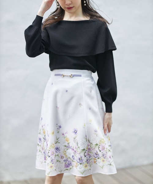 tocco closet（トッコ　クローゼット）の「オフショルビックカラーニットプルオーバー（ニット/セーター・レディース・ブラック/グレイッシュベージュ・M）」の5枚目の写真