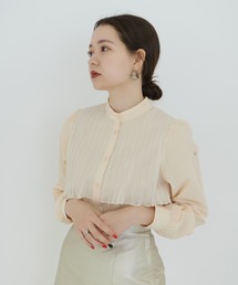 スタンドカラー パフスリーブブラウス TINA:JOJUN