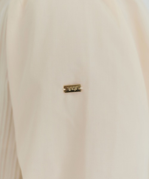 TINA：JOJUN（ティーナジョジュン）の「スタンドカラー パフスリーブブラウス TINA：JOJUN（シャツ/ブラウス・レディース・グレー/ライトベージュ・M）」の10枚目の写真