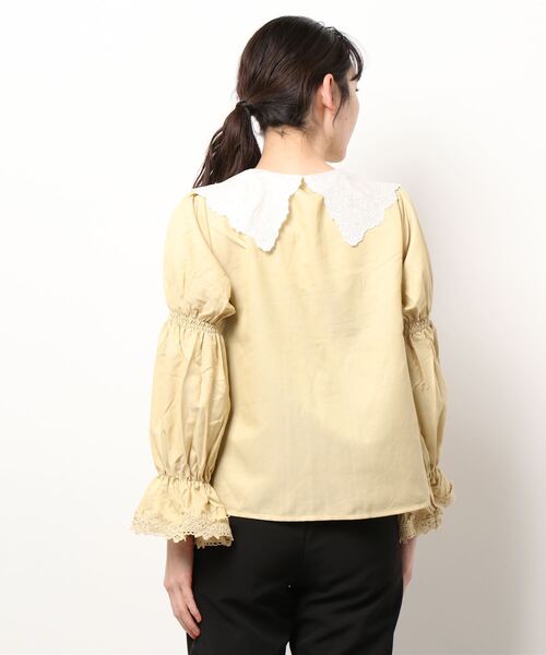 axes femme（アクシーズファム）の「ビッグ襟ブラウス（シャツ/ブラウス・レディース・ケミカルウォッシュ/ホワイト/イエロー・MEDIUM）」の5枚目の写真