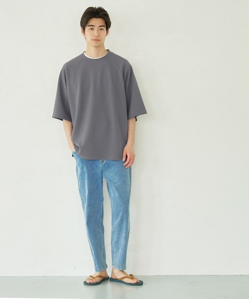 coca（coca）（コカ）の「【WEB限定セール】メンズ エンボスラグランプルオーバー（Tシャツ/カットソー・メンズ・ブラック/ネイビー/チャコール/ライトグレー・ONE SIZE）」の8枚目の写真