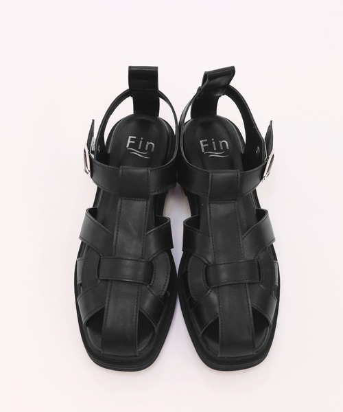 Fin(フィン)の「スクエアトゥグルカサンダル【低反発スポンジ入り】(サンダル・レディース・ブラック/ブラウン/アイボリー・LL/S/M/L)」の6枚目の写真