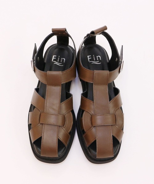 Fin(フィン)の「スクエアトゥグルカサンダル【低反発スポンジ入り】(サンダル・レディース・ブラック/ブラウン/アイボリー・LL/S/M/L)」の5枚目の写真