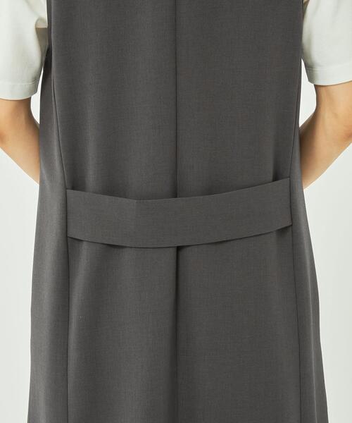 green label relaxing（グリーンレーベルリラクシング）の「【WEB限定】［ XS /H148-155㎝］Pトロ ノーラペル ジレ -マシンウォッシャブル・ストレッチ・防シワ-（ベスト・レディース・ダークグレー/ベージュ/ピンク・XS）」の6枚目の写真