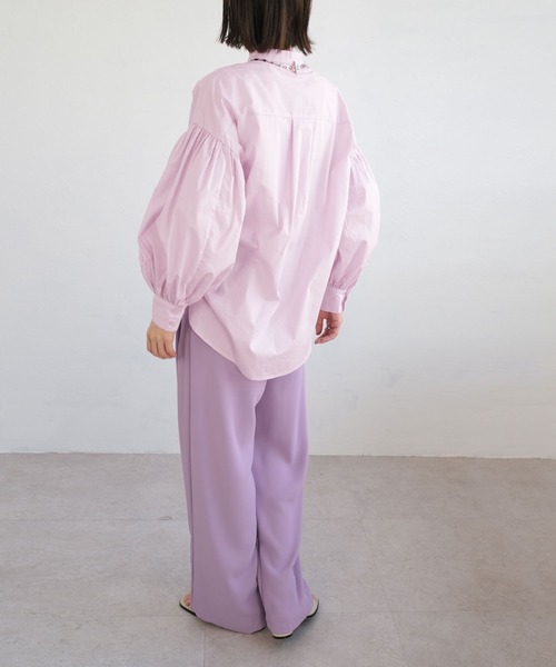 ＡＮＤＪ（アンドジェイ）の「ボリューム袖バンドカラーブラウス（シャツ/ブラウス・レディース・ホワイト/ブラック/ピンク/イエロー・M）」の10枚目の写真