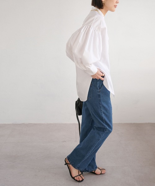 ＡＮＤＪ（アンドジェイ）の「ボリューム袖バンドカラーブラウス（シャツ/ブラウス・レディース・ホワイト/ブラック/ピンク/イエロー・M）」の18枚目の写真