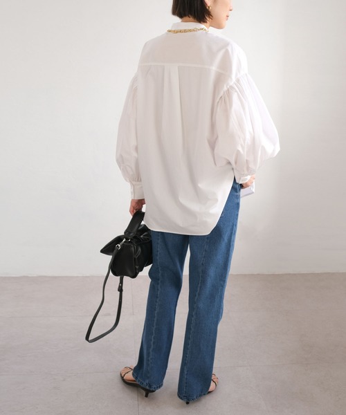 ＡＮＤＪ（アンドジェイ）の「ボリューム袖バンドカラーブラウス（シャツ/ブラウス・レディース・ホワイト/ブラック/ピンク/イエロー・M）」の19枚目の写真