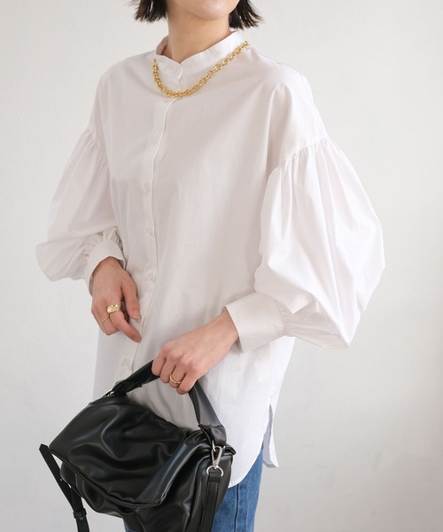 ＡＮＤＪ（アンドジェイ）の「ボリューム袖バンドカラーブラウス（シャツ/ブラウス・レディース・ホワイト/ブラック/ピンク/イエロー・M）」の20枚目の写真
