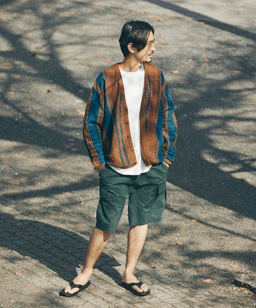 JOURNAL STANDARD（ジャーナルスタンダード）の「[ECOPET] ポリニットカーディガン（カーディガン/ボレロ・メンズ・ブラウン/ネイビー・MEDIUM/LARGE）」の4枚目の写真