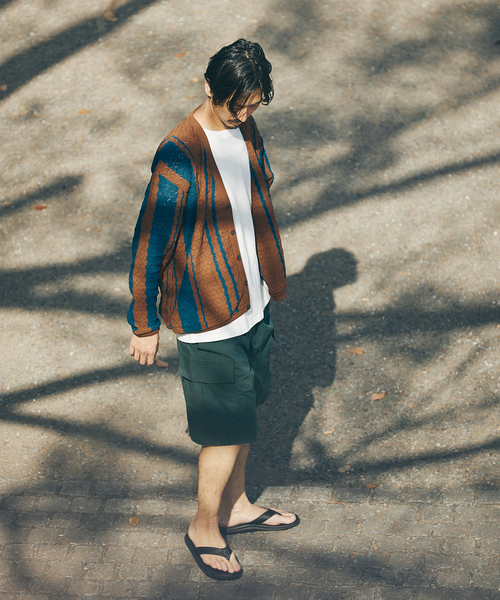 JOURNAL STANDARD（ジャーナルスタンダード）の「[ECOPET] ポリニットカーディガン（カーディガン/ボレロ・メンズ・ブラウン/ネイビー・MEDIUM/LARGE）」の5枚目の写真