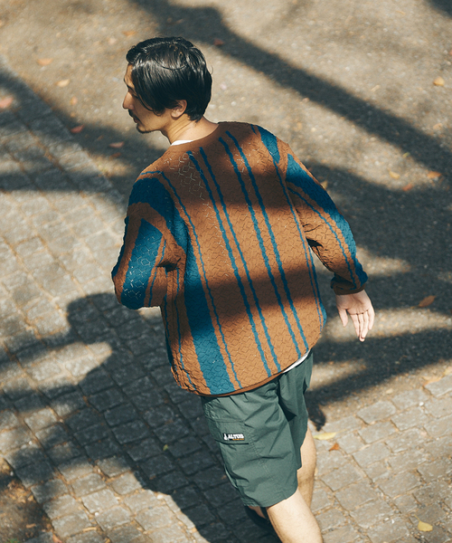 JOURNAL STANDARD（ジャーナルスタンダード）の「[ECOPET] ポリニットカーディガン（カーディガン/ボレロ・メンズ・ブラウン/ネイビー・MEDIUM/LARGE）」の6枚目の写真