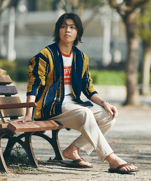JOURNAL STANDARD（ジャーナルスタンダード）の「[ECOPET] ポリニットカーディガン（カーディガン/ボレロ・メンズ・ブラウン/ネイビー・MEDIUM/LARGE）」の13枚目の写真