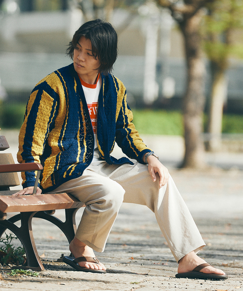 JOURNAL STANDARD（ジャーナルスタンダード）の「[ECOPET] ポリニットカーディガン（カーディガン/ボレロ・メンズ・ブラウン/ネイビー・MEDIUM/LARGE）」の14枚目の写真