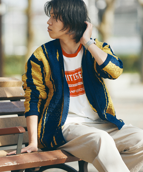 JOURNAL STANDARD（ジャーナルスタンダード）の「[ECOPET] ポリニットカーディガン（カーディガン/ボレロ・メンズ・ブラウン/ネイビー・MEDIUM/LARGE）」の16枚目の写真