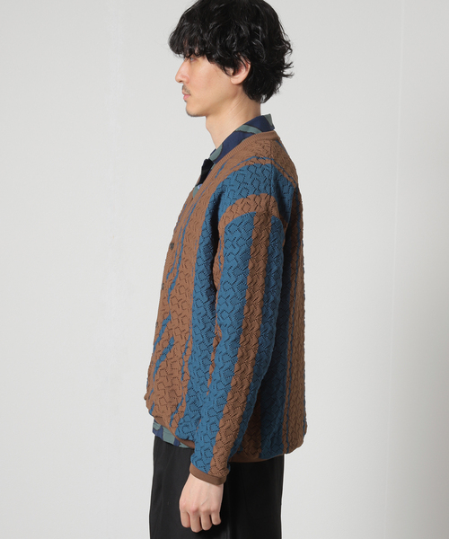 JOURNAL STANDARD（ジャーナルスタンダード）の「[ECOPET] ポリニットカーディガン（カーディガン/ボレロ・メンズ・ブラウン/ネイビー・MEDIUM/LARGE）」の20枚目の写真