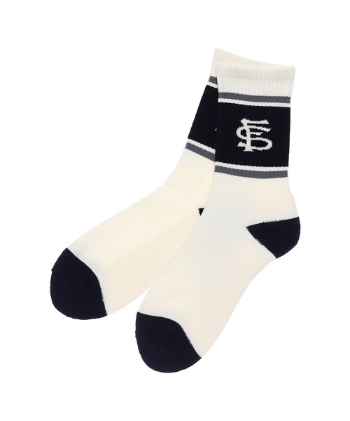 F-LAGSTUF-F（フラグスタフ）の「FLAGSTUFF LINE FS LOGO SOX 22SS-FS-61（ソックス/靴下・メンズ・ライトブルー/ホワイト/ブラック/ピンク・FREE）」の2枚目の写真