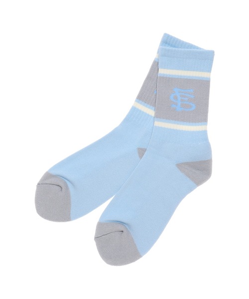 F-LAGSTUF-F（フラグスタフ）の「FLAGSTUFF LINE FS LOGO SOX 22SS-FS-61（ソックス/靴下・メンズ・ライトブルー/ホワイト/ブラック/ピンク・FREE）」の4枚目の写真