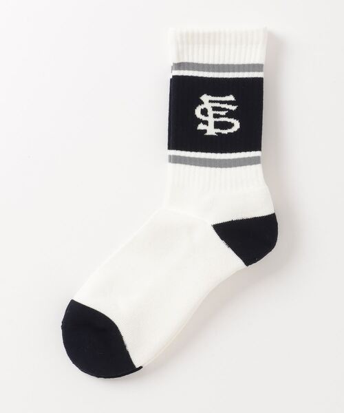 F-LAGSTUF-F（フラグスタフ）の「FLAGSTUFF LINE FS LOGO SOX 22SS-FS-61（ソックス/靴下・メンズ・ライトブルー/ホワイト/ブラック/ピンク・FREE）」の9枚目の写真