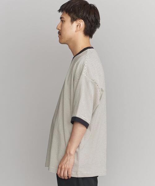 BEAUTY&YOUTH UNITED ARROWS（ビューティーアンドユースユナイテッドアローズ）の「ミジンボーダー リンガーTシャツ（Tシャツ/カットソー・メンズ・ホワイト/ダークブラウン/クリーム・L/S/M/XL）」の4枚目の写真