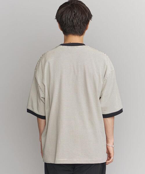 BEAUTY&YOUTH UNITED ARROWS（ビューティーアンドユースユナイテッドアローズ）の「ミジンボーダー リンガーTシャツ（Tシャツ/カットソー・メンズ・ホワイト/ダークブラウン/クリーム・L/S/M/XL）」の5枚目の写真