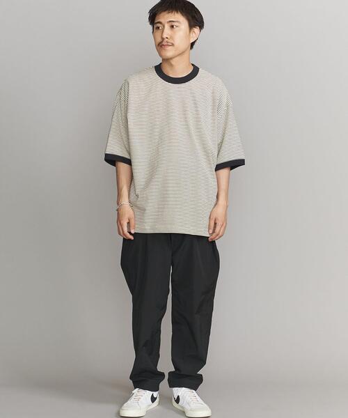 BEAUTY&YOUTH UNITED ARROWS（ビューティーアンドユースユナイテッドアローズ）の「ミジンボーダー リンガーTシャツ（Tシャツ/カットソー・メンズ・ホワイト/ダークブラウン/クリーム・L/S/M/XL）」の10枚目の写真