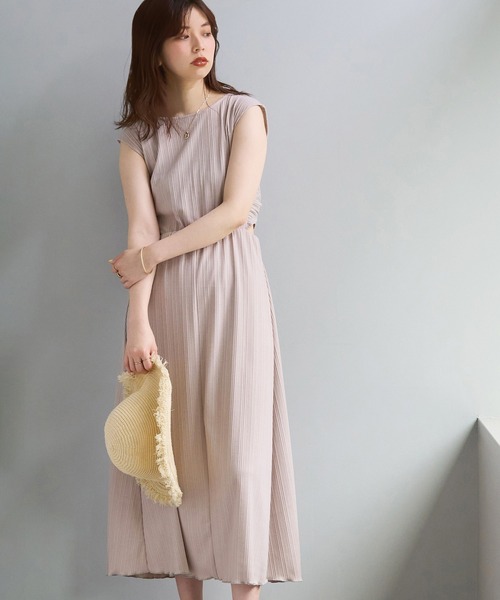 natural couture（ナチュラルクチュール）の「WEB限定/ヘルシー開きバックリボンテレコリブワンピース（ワンピース・レディース・ブラウン/ブラック/ピンクベージュ・FREE）」の14枚目の写真