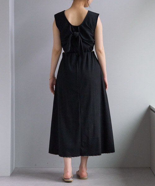 natural couture（ナチュラルクチュール）の「WEB限定/ヘルシー開きバックリボンテレコリブワンピース（ワンピース・レディース・ブラウン/ブラック/ピンクベージュ・FREE）」の18枚目の写真