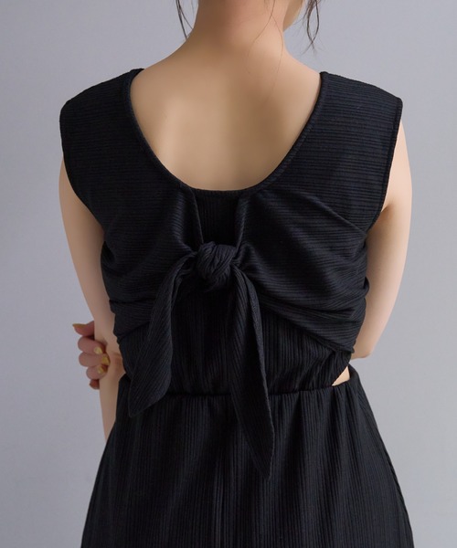 natural couture（ナチュラルクチュール）の「WEB限定/ヘルシー開きバックリボンテレコリブワンピース（ワンピース・レディース・ブラウン/ブラック/ピンクベージュ・FREE）」の20枚目の写真