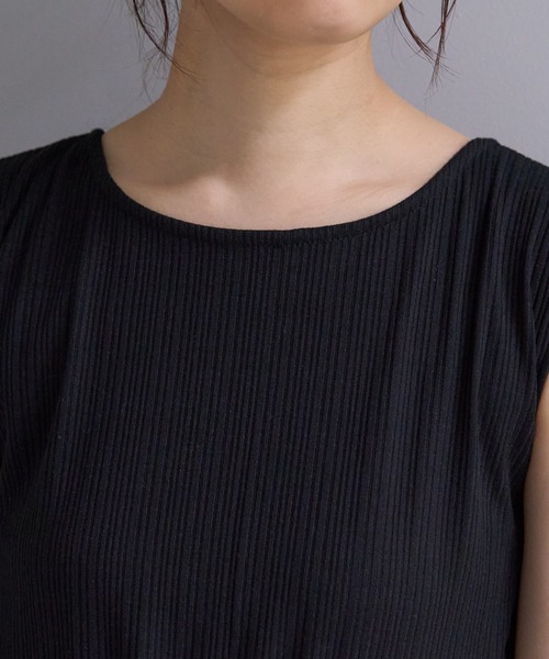 natural couture（ナチュラルクチュール）の「WEB限定/ヘルシー開きバックリボンテレコリブワンピース（ワンピース・レディース・ブラウン/ブラック/ピンクベージュ・FREE）」の19枚目の写真