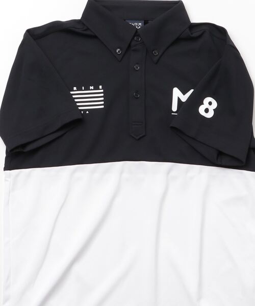 muta（ムータ）の「muta MARINE/ムータ マリン/BICOLOR  POLO SQUARE LOGO（ポロシャツ・メンズ・ブラック/ピンク/イエロー・6/8/5/7）」の5枚目の写真