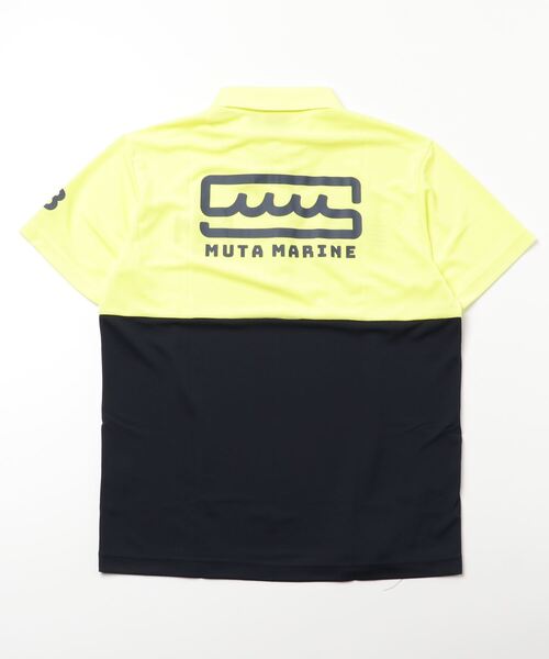 muta（ムータ）の「muta MARINE/ムータ マリン/BICOLOR  POLO SQUARE LOGO（ポロシャツ・メンズ・ブラック/ピンク/イエロー・6/8/5/7）」の6枚目の写真