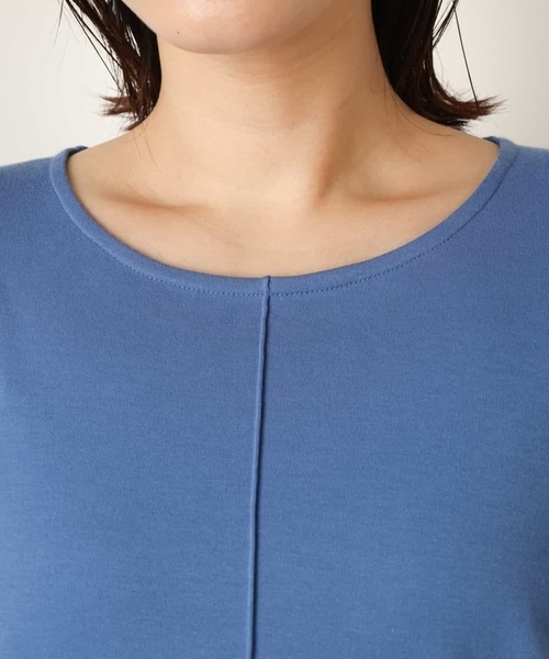 a.v.v（アーヴェヴェ）の「【接触冷感/UV CUT】ランタンスリーブリラックスワンピース（ワンピース・レディース・ブルー/ブラック・40/38/36/34/42）」の12枚目の写真