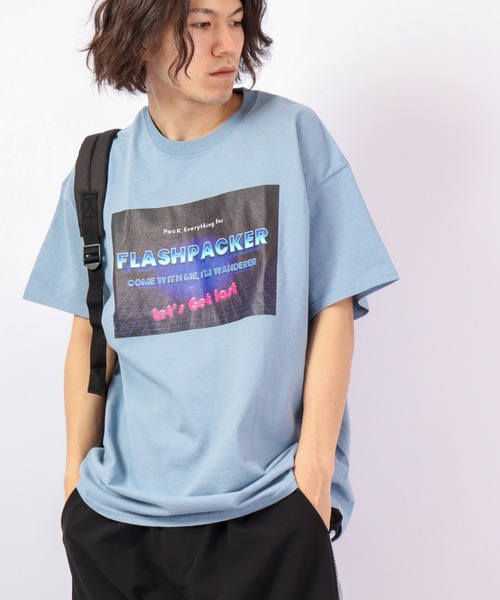FLASH PACKER(フラッシュパッカー)の「FLASH PACKER 半袖Tシャツ(Tシャツ/カットソー・メンズ・ブラック/ブルー/ホワイト・XL/L/M)」の3枚目の写真