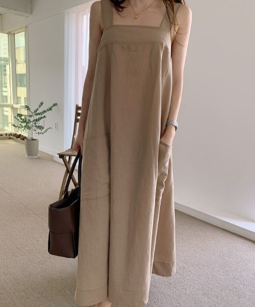 MANGROVE（マングローブ）の「スクエアネックノースリーブワンピース