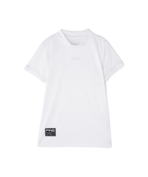 【PING APPAREL】ポリエステルカノコ 半袖ハーフジップハイネックシャツ ＜GOLD LINE＞ (MENS)